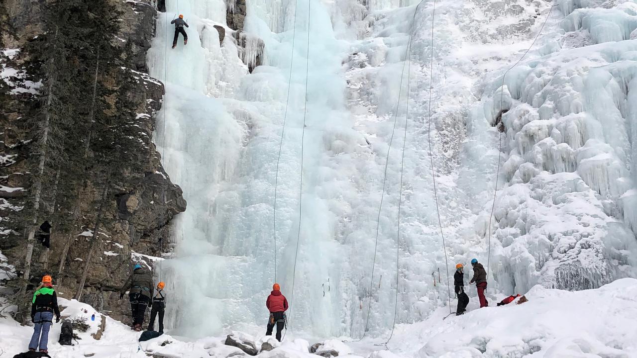 Ice Climbing in Maligne Canyon